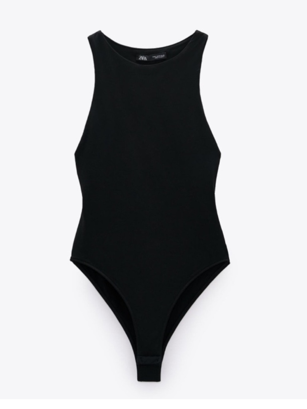 Zara Black Sleeveless High-Neck Bodysuit